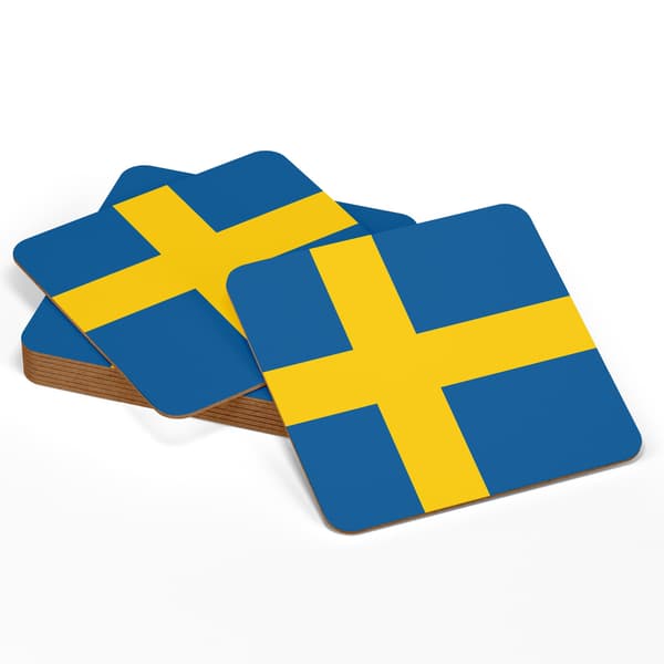 4-Kpl - Lasinaluset Ruotsi- Lasinaluset Juomalaseille Multicolor