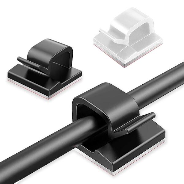 50-Pack Självhäftande Kabelhållare - Kabelclips 50-pack Svarta