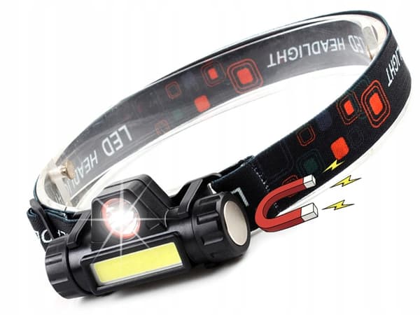 COB LED-hovedlampe / Pandelygte – Genopladelig