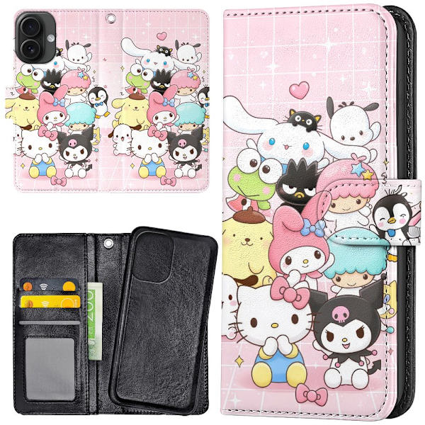 iPhone 16 Plus - Plånboksfodral/Skal Sanrio Kitty