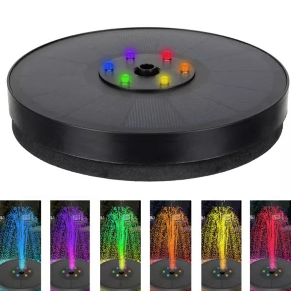 Fontän med Batteri & LED - Solcellsfontän / Vattenfontän - Solcell