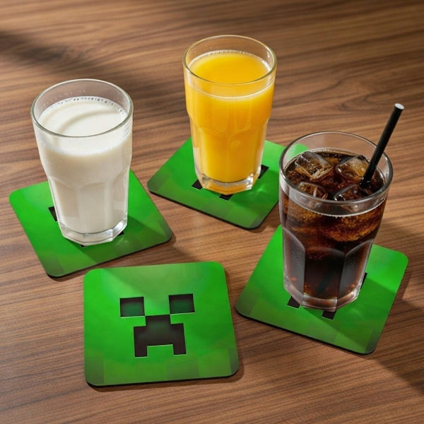 4-Pak - Glasbrikker Minecraft - Underlag til Glas Multicolor