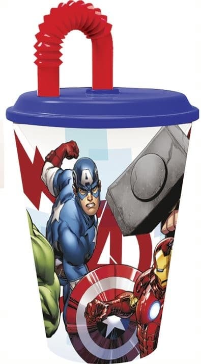Avengers Heroic Squad sugrörsmugg, plast 430 ml