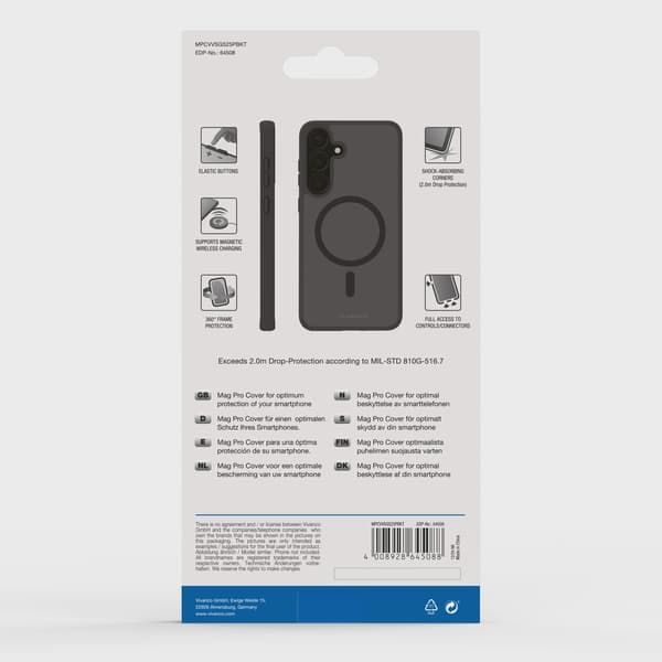Vivanco Mag Pro Cover Samsung Galaxy S25+ Transparent/Svart