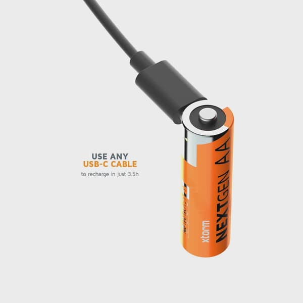Xtorm NextGen AA-batterier USB-C uppladdningsbara 4-pack