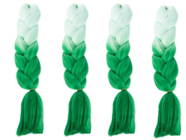 Jumbo Ombre Braid / Löshår Hårfläta - 60 cm Grön