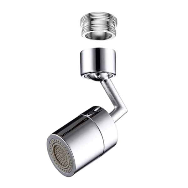 Munnstykke til kran i messing – 720° roterende adapter Silver