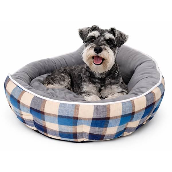 Hundbädd mjuk fluffig small medium Grey