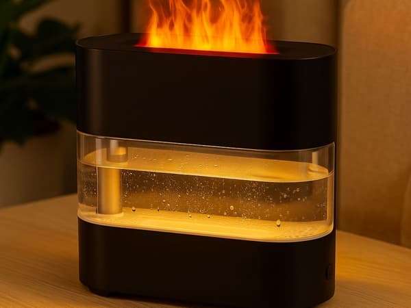 Luftfuktare eldstad - LED aromdiffusor med ånga