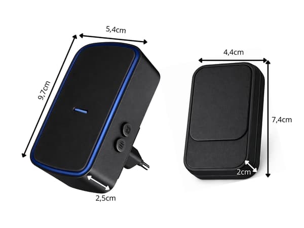 Trådlös dörrklocka kinetisk LED 130 m Black