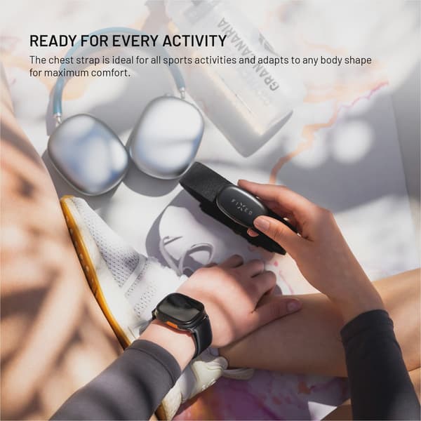 FIXED PULSE DUAL Pulsmätare med bröstband (HR+HRV) Svart