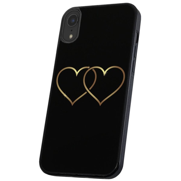 iPhone XR - Skal/Mobilskal Double Hearts multifärg