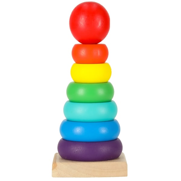 Pyramid trätorn sorterare regnbåge 13cm