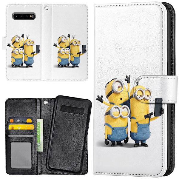 Samsung Galaxy S10 Plus - Plånboksfodral/Skal Minions