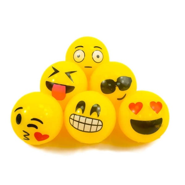 Blinkende Bounce Ball Smiley - 5,5 cm Yellow