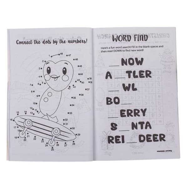 Rit- & Korsordsbok - Julmotiv multifärg