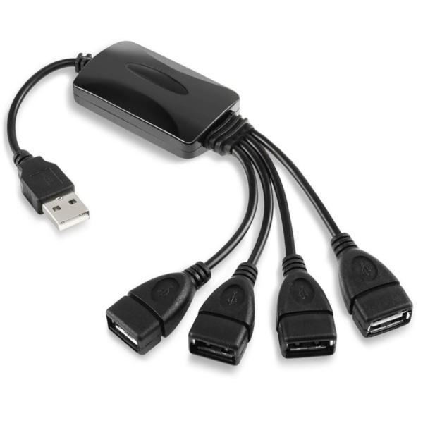 USB 2.0 -keskitin 4-portti - (musta) Black