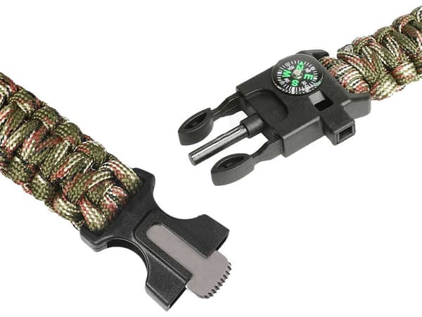 Paracord Överlevnadsarmband med Eldstartare m.m. multifärg