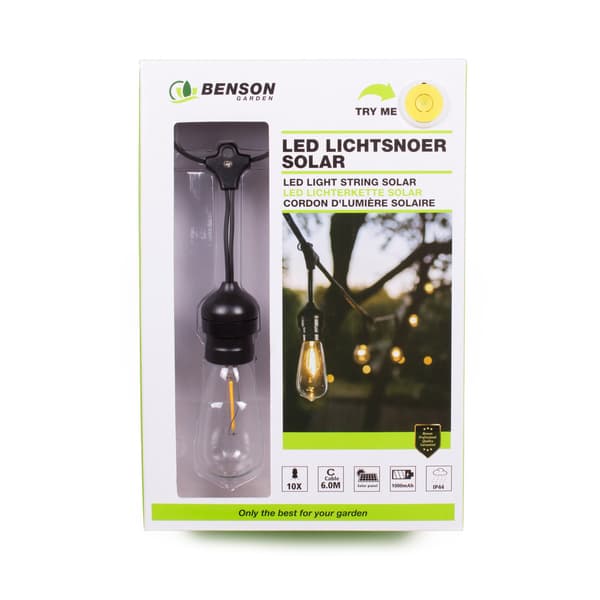 Ljusslinga 10-delars 6 m solcell 1000 mAh IP44