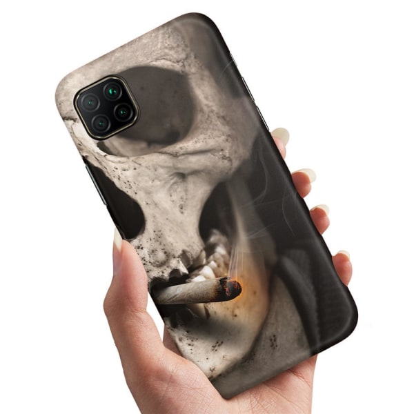Huawei P40 Lite - Cover / Mobilcover Smoking Skull