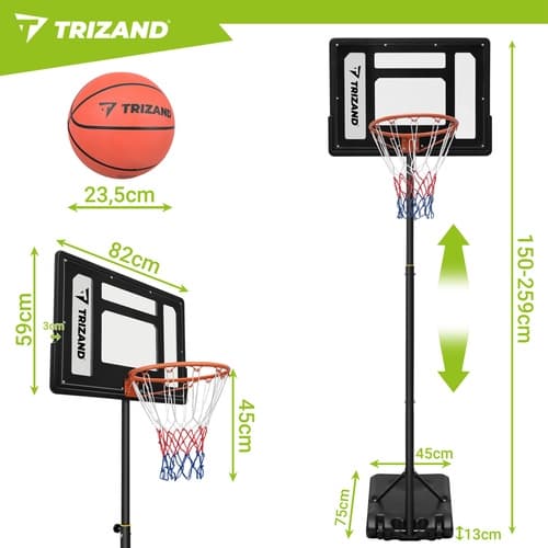 Basketkorg med ställning - 259 cm