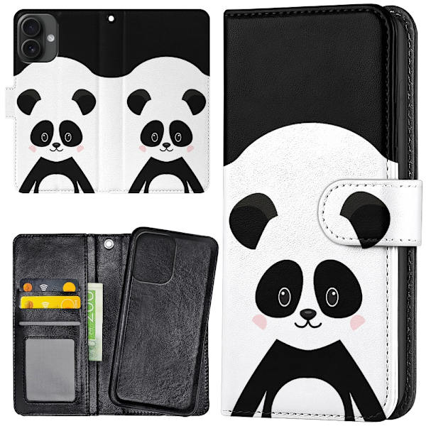 iPhone 16 Plus - Lommebok Deksel Cute Panda