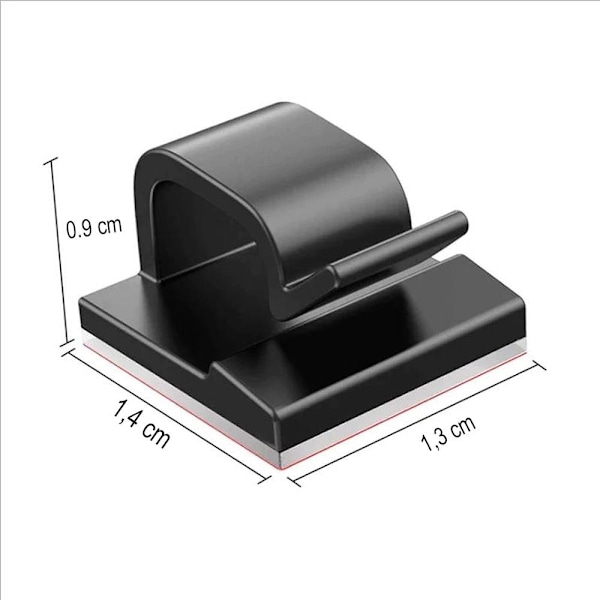 10-Pack Självhäftande Kabelhållare - Kabelclips - Hålla Kablar 10-Pack Svarta