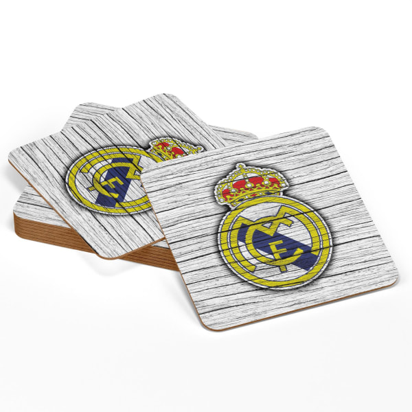 4-Pak - Glassbrikker Real Madrid - Underlag til Glass Multicolor