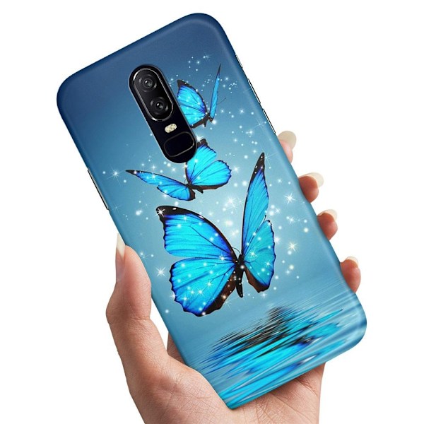 OnePlus 7 - Deksel/Mobildeksel Glitrende Sommerfugler