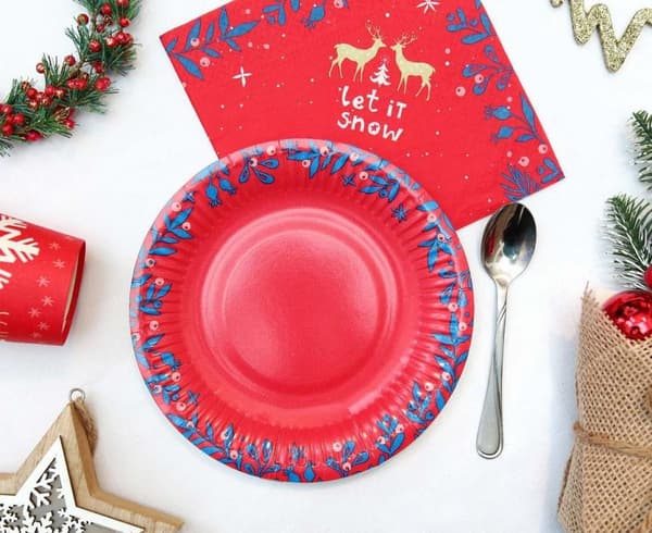 Julsak Let It Snow pappersfat 6 st 18 cm