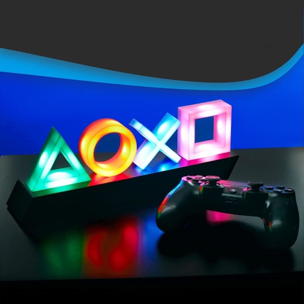LED-lampa / Nattlampa Neon - Playstation Ikoner multifärg