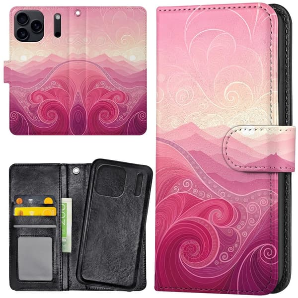 iPhone 17 / 18 Pro Max - Lommebok Deksel Pink Hills