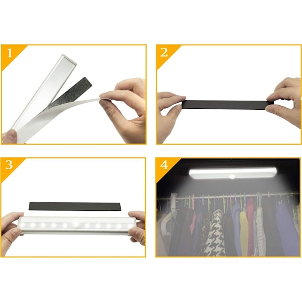Garderobelampe Bevegelsessensor / Selvheftende LED-lampe - 19 cm