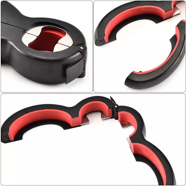 6-in-1 Purkinavaaja / Pullonavaaja - Avaa purkit & pullot Black