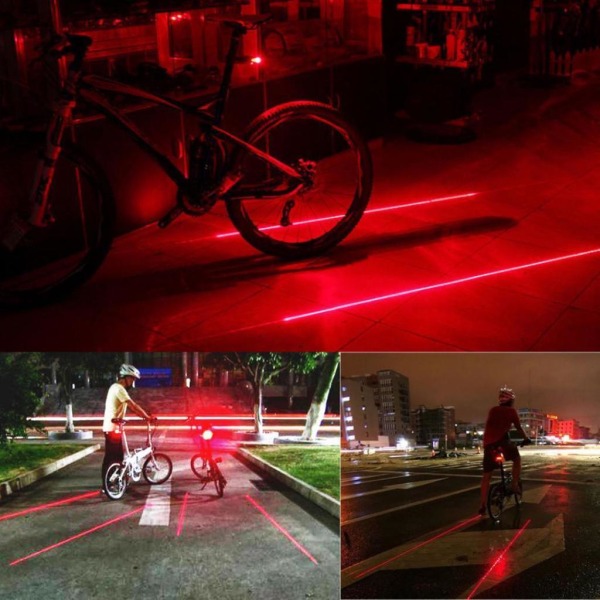 Baklykta / LED-lampa till Cykel - Cykellampa Röd