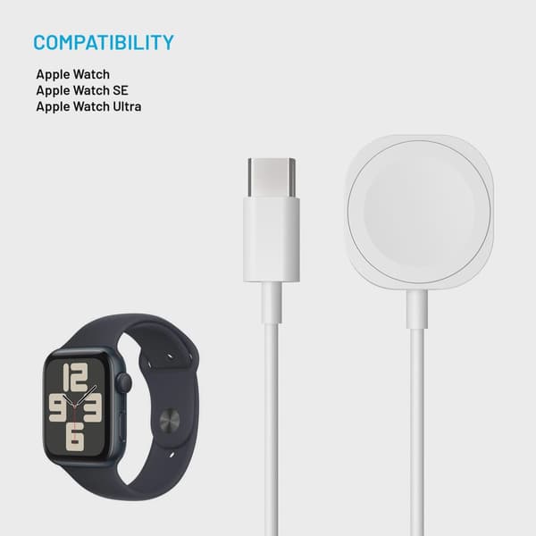 FIXED USB-C Laddkabel för Apple Watch Vit