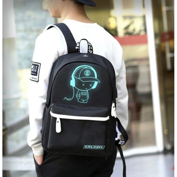 Rygsæk med LED & Kodelås / Taske - 19L Black