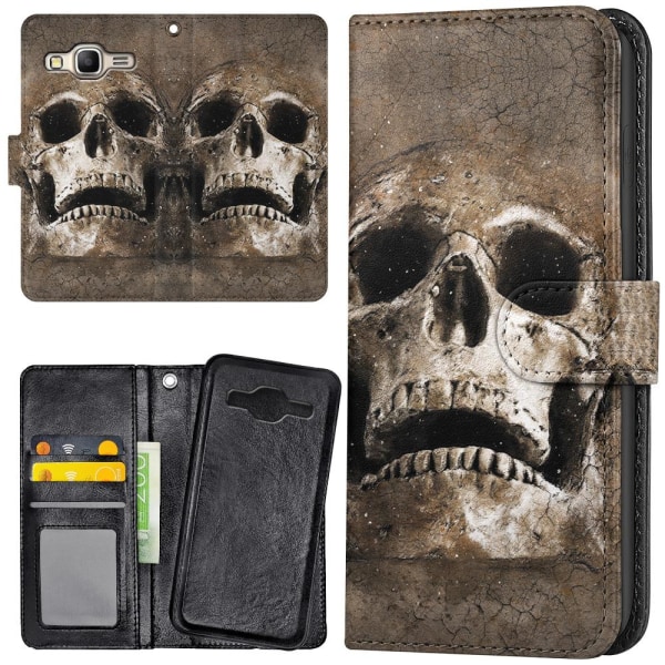 Samsung Galaxy J3 (2016) - Mobilcover/Etui Cover Cracked Skull