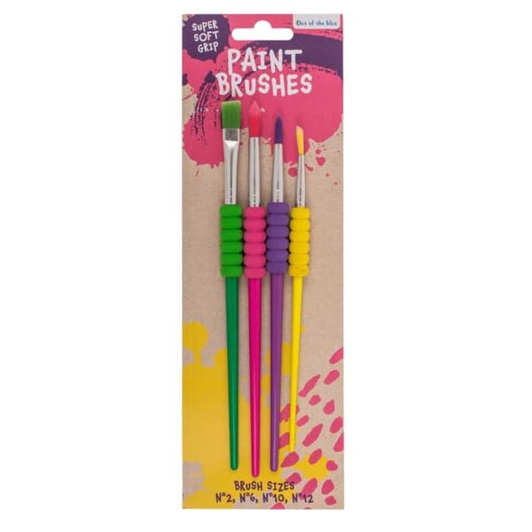 4-Pak - Pensler - Malerpensler med blødt greb Multicolor