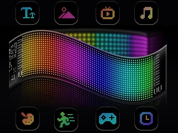Flexibel LED-panel gestsignal lastbil vindruta