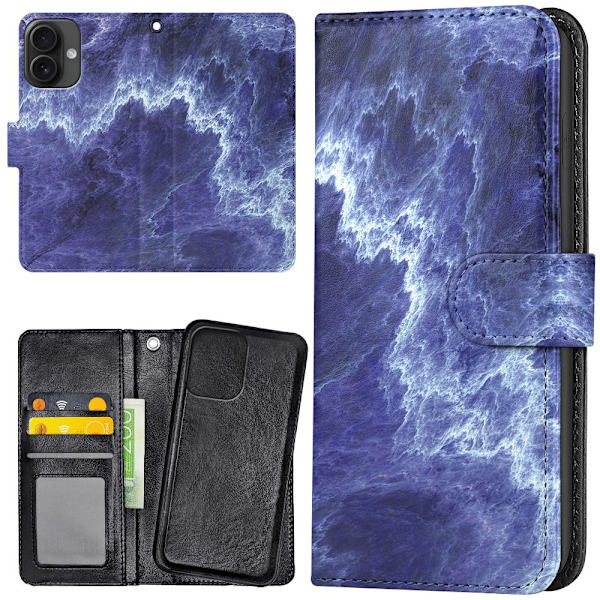 iPhone 16 Plus - Plånboksfodral/Skal Marmor