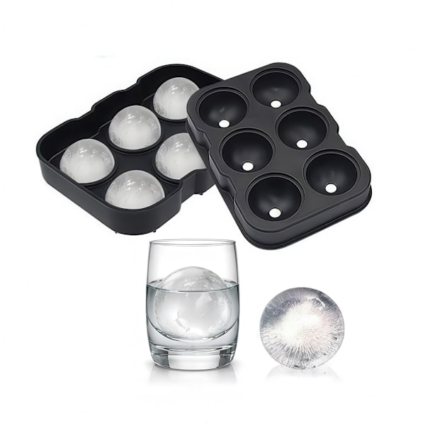 Isform Bolde - 6 Isbolde / Iskugler / Kuler – Silikone Black