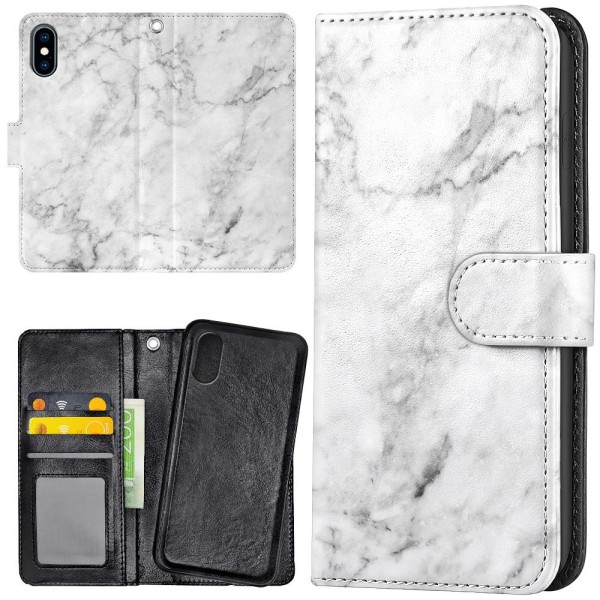 iPhone X/XS - Plånboksfodral/Skal Marmor