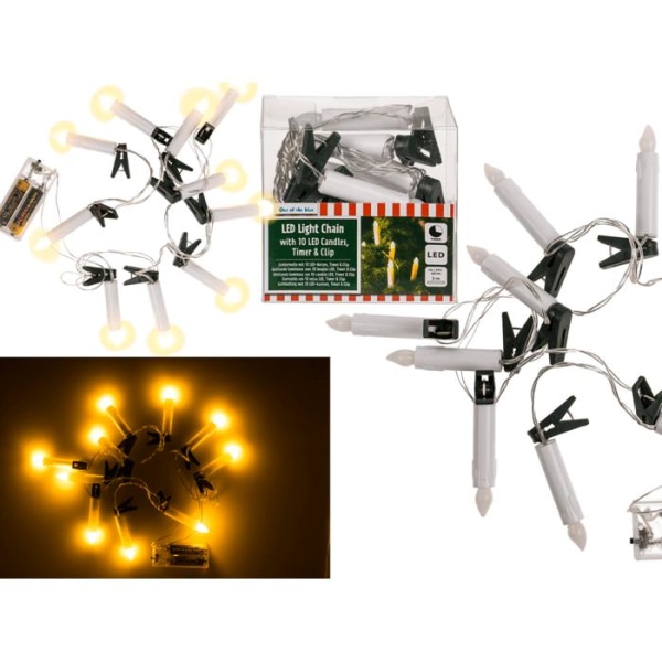 LED-sløyfe / Lyssløyfe med Timer - 10 lys Warm white