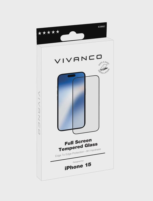 Vivanco Full Screen Skyddsglas 9H iPhone 15