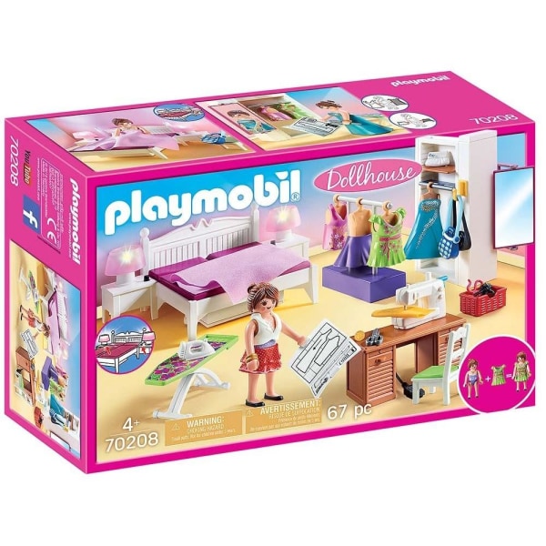 Playmobil Dukkehus Soveværelse - Dukkeskab Interiør Multicolor