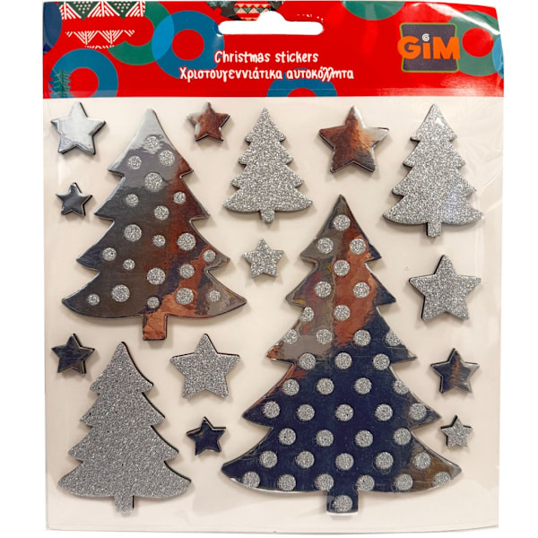 Julstickers i silverglitter