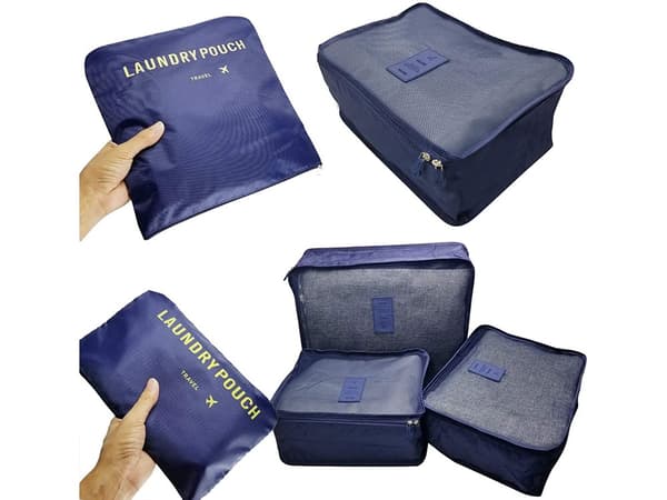 Organizer til Kuffert - 6-dele - Tasker til Rejse Dark blue