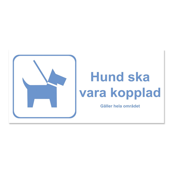 Hund ska vara kopplad skylt / Hundskylt / Varningsskylt - Avlång multifärg