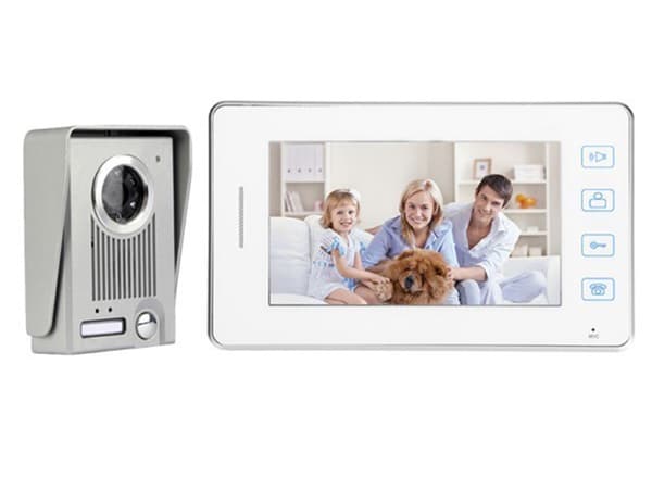 Porttelefon video kabel LCD grind White